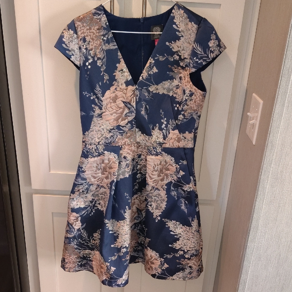 Vince Camuto Blue Textured Fabric